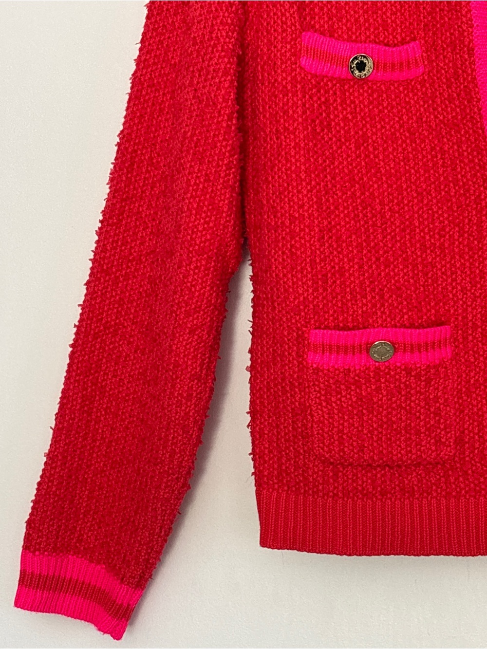 Lilly Pulitzer Nalayna Bouclé Cardigan Size XL Fuzzy Preppy Pocket Cozy Layering - Picture 3 of 16